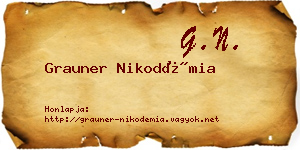 Grauner Nikodémia névjegykártya
